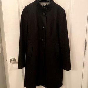 Classic Black JCrew Wool Coat